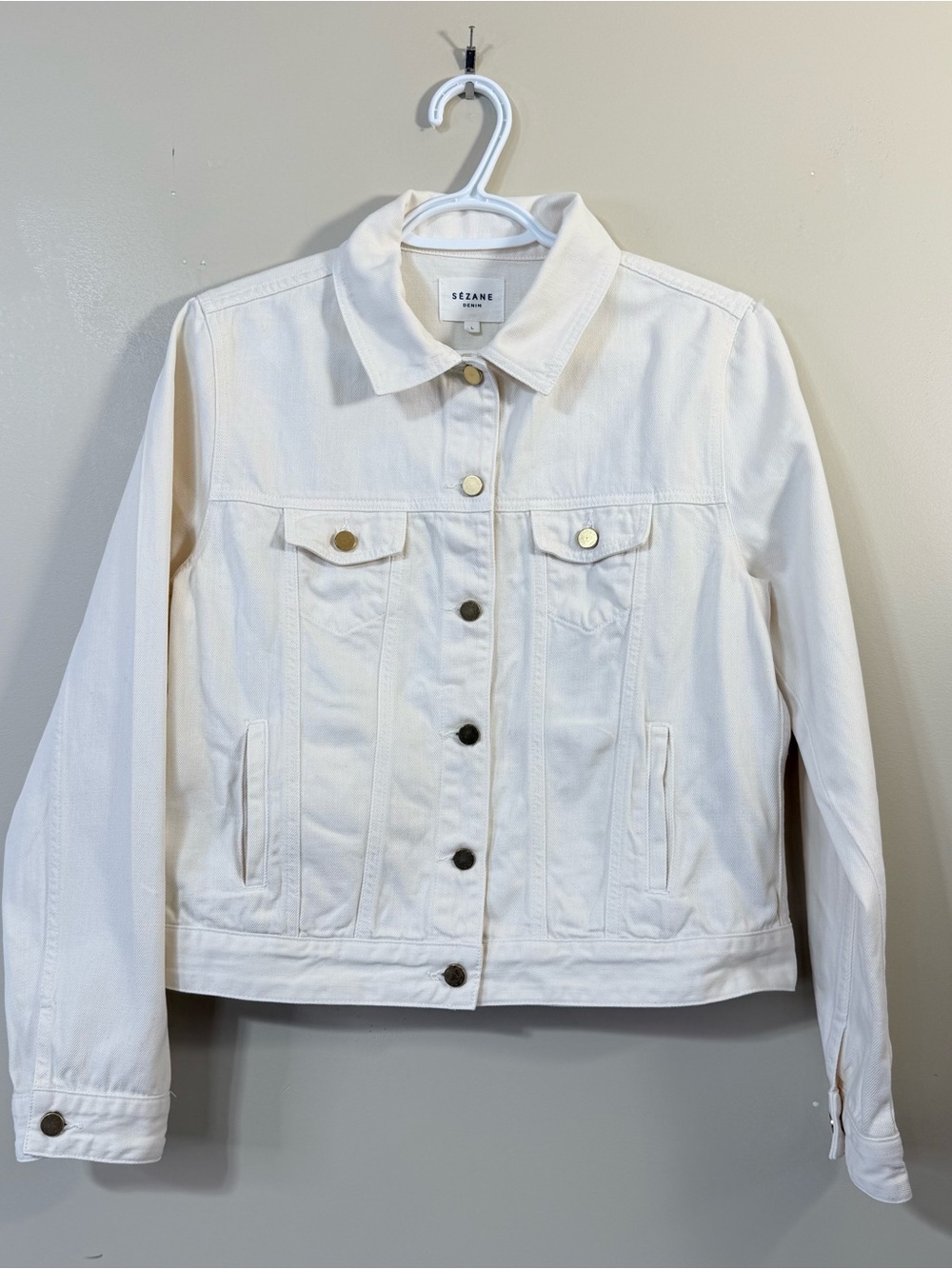 SéZane Denim Trucker Jacket size Large - Picture 4 of 15